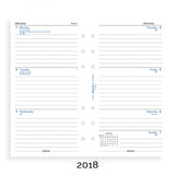 Filofax - Paper Refills - Personal - Week on Two Pages - Lined - English 2018