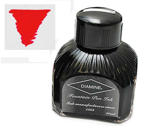 Diamine Refills Ruby  Bottled Ink 80mL