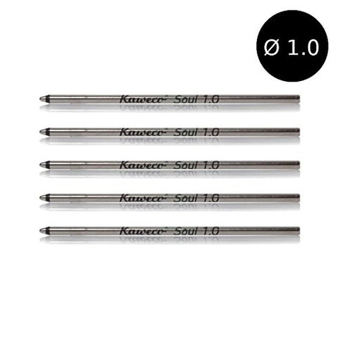 Kaweco Black D-1 size Bag of 5 Medium Point Ballpoint Pen Refills