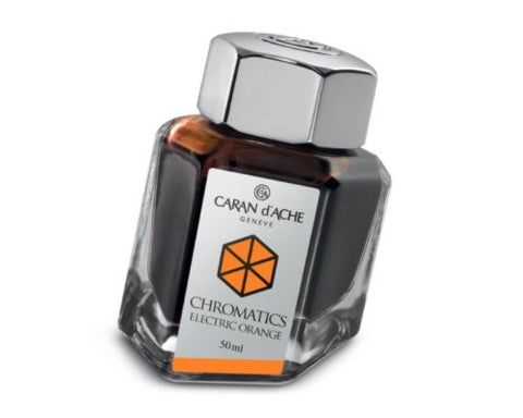 Caran D'ache - Fountain Pen Refills - Chromatics Bottled Ink - Electric Orange