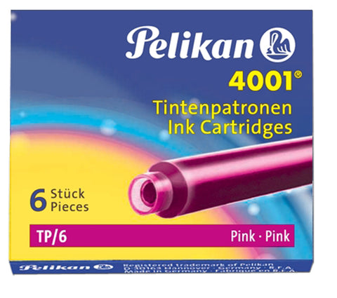 Pelikan Mini Fountain Pen Ink Cartridge Refills - Pink -