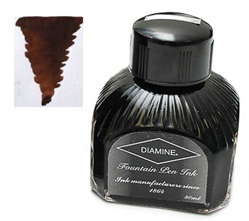 Diamine Refills Chocolate Brown  Bottled Ink 80mL