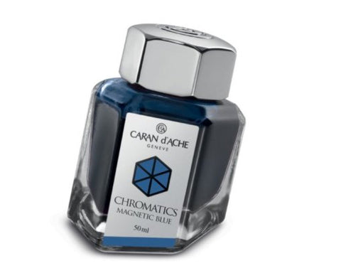 Caran D'ache - Fountain Pen Refills - Chromatics Bottled Ink - Magnetic Blue