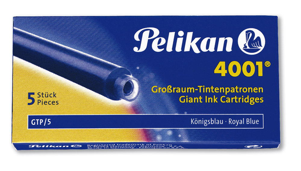 Pelikan 4001 Fountain Pen Ink Cartridges Refills - Royal Blue - Giant