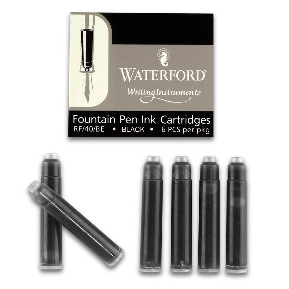 Waterford Refills Black Box of 6  Fountain Pen Cartridge