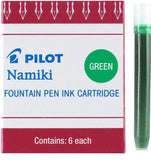 Pilot Namiki Fountain Pen Ink Cartridge - Green 6pk Refill