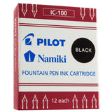 Pilot Namiki Fountain Pen Ink Cartridge - Black 12pk Refill