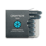 Caran D'ache - Fountain Pen Refills - Chromatics Cartridge - Hypnotic Turquoise Ink - 6 Pieces