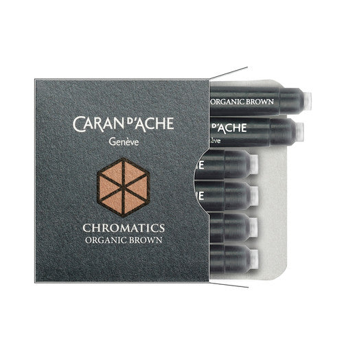 Caran D'ache - Fountain Pen Refills - Chromatics Cartridge - Organic Brown Ink - 6 Pieces