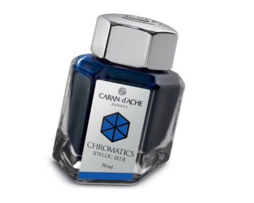 Caran D'ache - Fountain Pen Refills - Chromatics Bottled Ink - Idyllic Blue