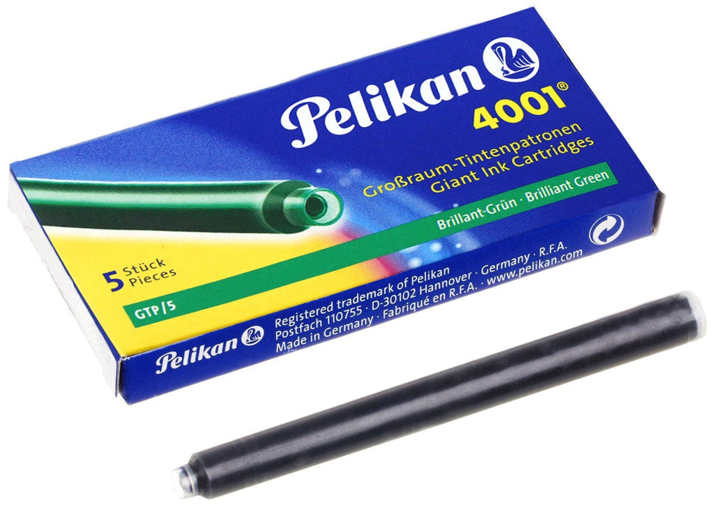 Pelikan - 4001 Fountain Pen Ink Cartridges Refills - Brilliant Green - Giant -