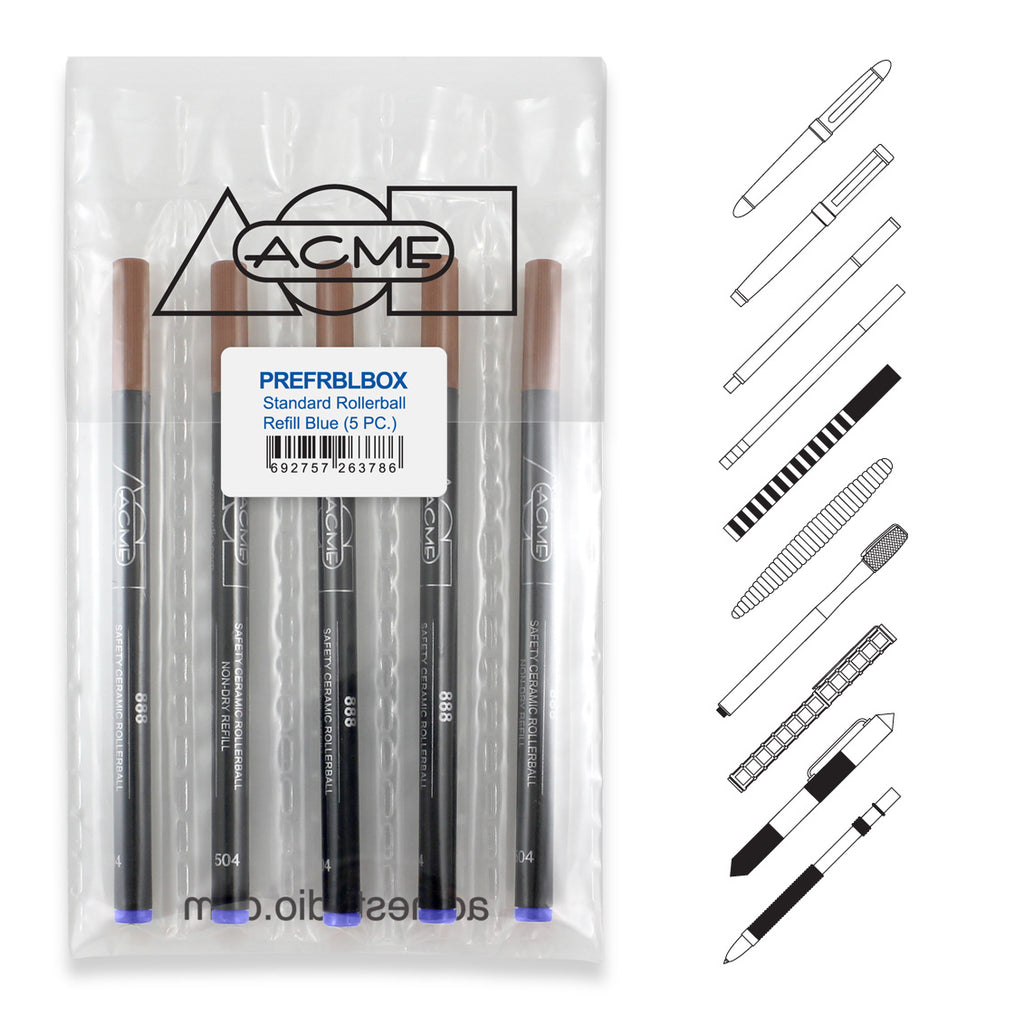 Acme Rollerball Pen Refills Blue-5 PK
