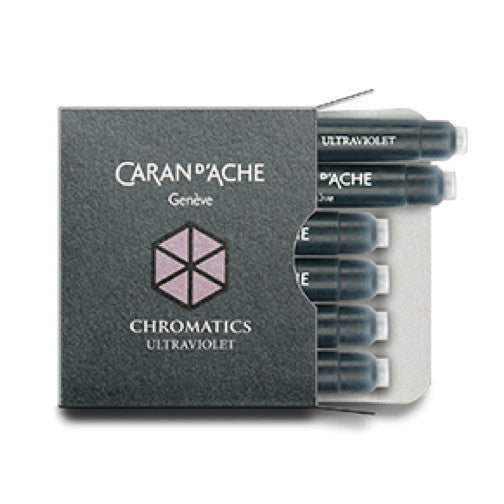 Caran D'ache - Fountain Pen Refills - Chromatics Cartridge - Ultraviolet Ink - 6 Pieces