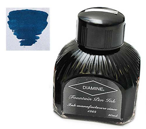 Diamine Refills Blue Black  Bottled Ink 80mL