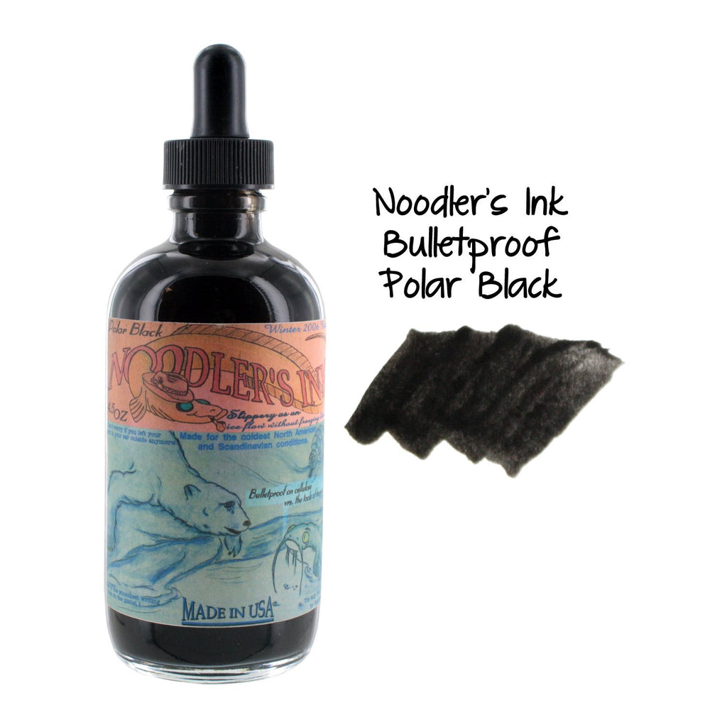 Noodler's Ink Refills Polar Black 4.5oz w/ Free Fountain Pen  Bottled Ink